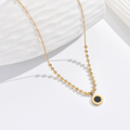 Jewelry wholesale Wholesale Roman Numeral Pendant Minimalist 304 Stainless Steel Ball Chain Necklace – 14K Gold Plated, Chain 16.14in + 1.97in, Waterproof