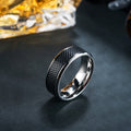 Wholesale Black & White Inlay – 304 Stainless Steel Ring – Modern Minimalist Style, Waterproof