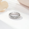 Jewelry wholesale Wholesale "JESUS+" Engraved 304 Stainless Steel Spinner Anxiety Ring, Waterproof
