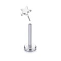 Jewelry wholesale Wholesale G23 Titanium 16G Push in Star Flat Back Lip Rings