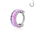 Jewelry wholesale Wholesale G23 Titanium 16G Clicker CZ Full Crystal Eternity Segment-Nostril Ear Septum