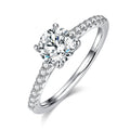 Jewelry wholesale Pavé Solitaire Moissanite Ring 1ct 925 Silver Classic Wholesale Jewelry