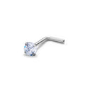 Jewelry wholesale Wholesale 316L Stainless Steel 20G Nose Screw L-Shape 4-Prong CZ-Nose Stud