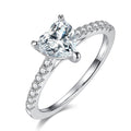 Jewelry wholesale Heart Pavé Moissanite Ring 1ct 925 Silver Dainty Wholesale Jewelry