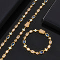 Wholesale 6mm Blue Gem Opal Drip Cross Cubic Zirconia Hip Hop Necklace and Bracelets,7in-24in