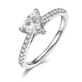 Jewelry wholesale Wholesale Moissanite D/VVS1 Trillion Cut Three-Prong Halo Engagement Ring with Pavé Shoulders – 18K White Gold Vermeil on 925 Silver, GRA Certified
