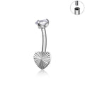 Jewelry wholesale Wholesale G23Titanium 14G Internally Thread Heart (Patterned)-Belly Button Rings