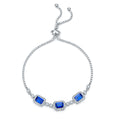 Jewelry wholesale Lab Gemstone Slider Bracelet – 1.4CT Emerald Cut, 18K on S925 Silver