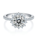 Jewelry wholesale Wholesale Moissanite 2CT D/VVS1 Round Cut Four-Prong Pavé Shoulder Engagement Ring – 18K White Gold Vermeil on 925 Silver, GRA Certified