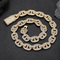 Wholesale 16mm Pig Nose Bubble Cuban Link Cubic Zirconia Hip Hop Necklace , Chain16in-24in