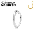 Jewelry wholesale Wholesale G23 Titanium 16G Clicker Hoop Double Cross-Ear/Nose Ring