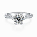 Jewelry wholesale Wholesale Moissanite 2CT D/VVS1 Round Cut Six-Prong Pavé Shoulder Engagement Ring – 18K White Gold Vermeil on 925 Silver, GRA Certified