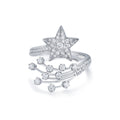 Jewelry wholesale Wholesale Moissanite D/VVS1 Round Cut Fashion Star & Meteor Ring – 925 Sterling Silver with 18K White Gold Vermeil, GRA Certified