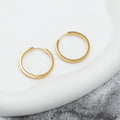 Jewelry wholesale Wholesale Simple Texture Minimalist 304 Stainless Steel Hoop Earrings-18K Gold Plated, Waterproof