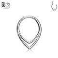 Jewelry wholesale Wholesale G23 Titanium 16G Clicker V Hollow Teardrop-Ear/Nose Ring