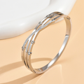 Jewelry wholesale Wholesale Cubic Zirconia Geometric 304 Stainless Steel Bangle – 14K Gold Plated, 2.36 in, Waterproof