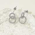 Jewelry wholesale Wholesale Double Twist Rope Circle Vintage 304 Stainless Steel Drop Earrings, Waterproof