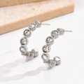 Jewelry wholesale Wholesale Serrated Bezel Vintage 304 Stainless Steel Hoop Earrings, Waterproof