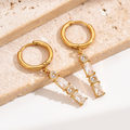 Jewelry wholesale Wholesale Bar Cubic Zirconia Vintage 304 Stainless Steel Drop Earrings – 18K Gold Plated, Waterproof