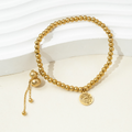 Jewelry wholesale Wholesale Beaded Classic 304 Stainless Steel Bracelet – 18K Gold Plated, 6.3in, Waterproof