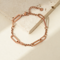 Jewelry wholesale Wholesale Paperclip Chain Minimalist 304 Stainless Steel Bracelet – 14K Gold Plated,  6.7in + 2.0in, Waterproof