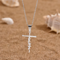Jewelry wholesale Wholesale Faith Cross Trendy 304 Stainless Steel Pendant Necklace – Chain 15.75in + 2.36in, Waterproof