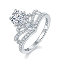 Jewelry wholesale Wholesale Moissanite 1CT D/VVS1 Round Cut Luxury Crown Ring – 925 Sterling Silver with 18K White Gold Vermeil, GRA Certified
