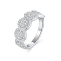 Jewelry wholesale Wholesale Moissanite D/VVS1 Pavé Cluster Circle Band – 18K White Gold Vermeil on 925 Silver, GRA Certified