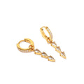 Jewelry wholesale Wholesale Cubic Zirconia Elegant 304 Stainless Steel Drop Earrings-18K Gold Plated, Waterproof