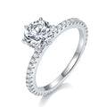 Jewelry wholesale Wholesale Moissanite 1CT D/VVS1 Round Cut Six-Prong Vintage Pavé Engagement Ring – 18K White Gold Vermeil on 925 Silver, GRA Certified