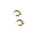 Wholesale Flame-Shaped Elegant 304 Stainless Steel Hoop Earrings-18K Gold Plated, Waterproof