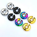 Wholesale Colorful Hoop Trendy 304 Stainless Steel Earrings-18K Gold Plated, Waterproof