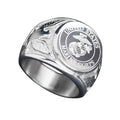 Jewelry wholesale Wholesale Military Chunky Chunky 304 Stainless Steel Signet Ring – 18K Gold Plated, Waterproof