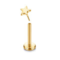 Jewelry wholesale Wholesale G23 Titanium 16G Push in Star Flat Back Lip Rings