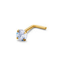 Jewelry wholesale Wholesale 316L Stainless Steel 20G Nose Screw L-Shape 4-Prong CZ-Nose Stud