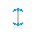 Jewelry wholesale Wholesale G23 Titanium 14G Internal Thread Five CZ Arc Style-Barbell Nipple