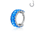 Jewelry wholesale Wholesale G23 Titanium 16G Clicker CZ Full Crystal Eternity Segment-Nostril Ear Septum