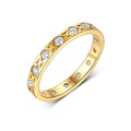Jewelry wholesale 0.42 CTW D/VVS1 Round-Cut Moissanite Geometric Band – Lattice Gold Vermeil Ring over 925 Sterling Silver