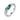 1.0 ct Green Marquise-Cut Moissanite Ring — Solitaire Setting, 18 K White-Gold Vermeil on Solid 925 Silver