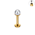 Jewelry wholesale Wholesale G23 Titanium 16G Internally Threaded Flat Back Ring Pearl Piercing