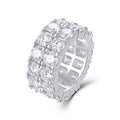 Jewelry wholesale Wholesale Moissanite Round-Cut D/VVS1 Two-Row Pavé Eternity Band – 18K White Gold Vermeil On 925 Silver, GRA Certified