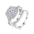 Jewelry wholesale Wholesale Moissanite 1CT D/VVS1 Round Cut Luxury Bridal Ring Set – 925 Sterling Silver with 18K White Gold Vermeil, GRA Certified
