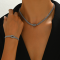 Jewelry wholesale Wholesale Knot Statement 304 Stainless Steel Popcorn Chain Set – 14K Gold Plated, 6.89 in + 1.57 in/16.34 in + 3.15 in, Waterproof