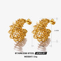Jewelry wholesale Wholesale C Twisted Trendy 304 Stainless Steel Hoop Earrings-18K Gold Plated, Waterproof