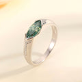 Jewelry wholesale 1.0 ct Green Marquise-Cut Moissanite Ring — Solitaire Setting, 18 K White-Gold Vermeil on Solid 925 Silver