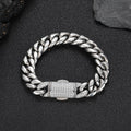 Jewelry wholesale Wholesale full diamond head hip-hop style 304 - stainless steel 18K Gold Plated Bracelet，7in-9in,Waterproof