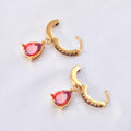 Wholesale Cubic Zirconia Teardrop Elegant 304 Stainless Steel Drop Earrings-18K Gold Plated, Waterproof