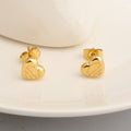 Jewelry wholesale Wholesale Heart Trendy 304 Stainless Steel Studs Earrings-18K Gold Plated, Waterproof