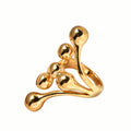 Jewelry wholesale Wholesale Bean Shape Trendy 304 Stainless Steel Open Ring – 18K Gold Plated, Waterproof