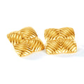 Wholesale Square Elegant 304 Stainless Steel Stud Earrings-18K Gold Plated, Waterproof